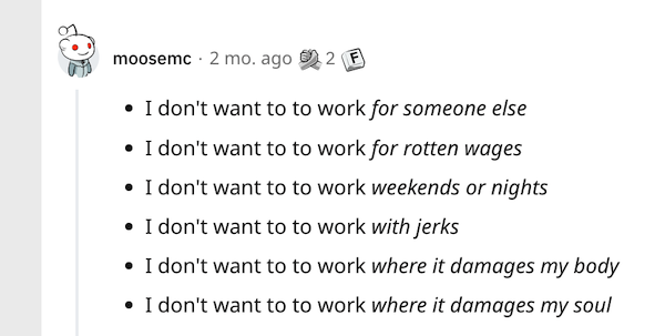 people don't want to work