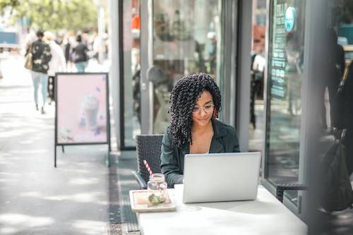 working in a coffee shop